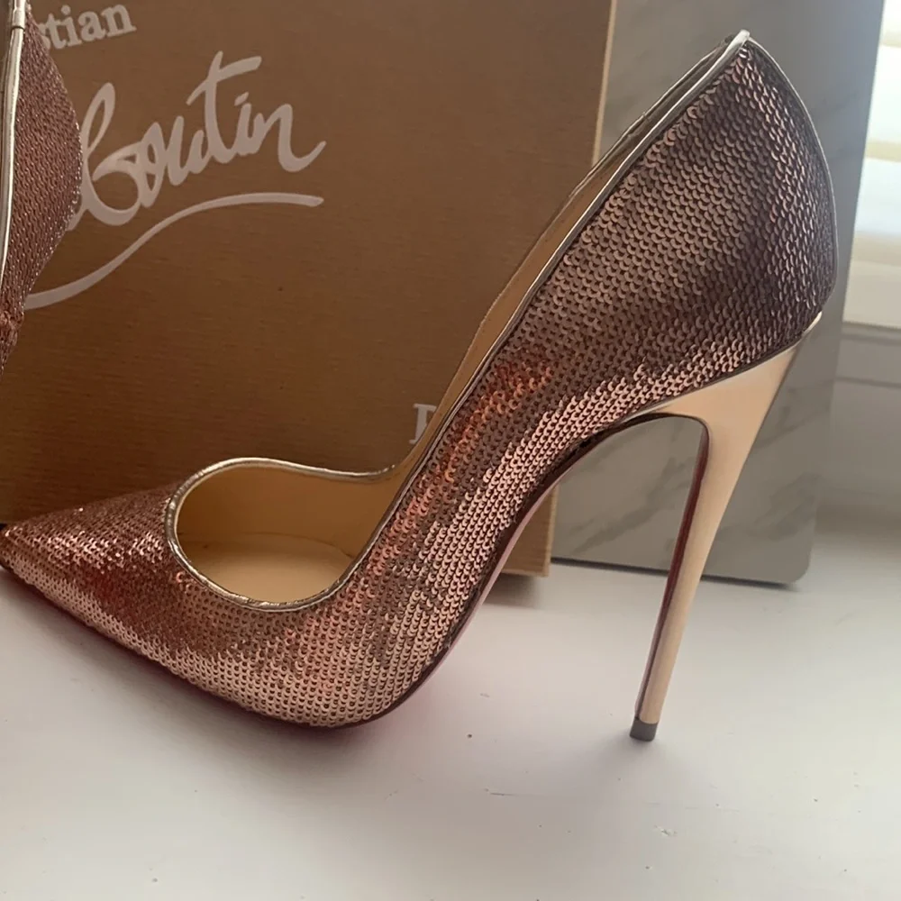 So Kate 120 Christian Louboutin sequins metallic rose gold - Picture 4 of 10
